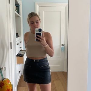 Rag & bone black mini skirt w white racer stripe